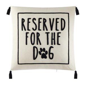 NEW With Tags, Dog Square Decorative Pillow, Black and White, 18x18 in